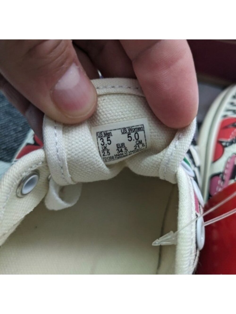 Vans Authentic Kid Youth 3.5 Printed Floral Check Marshmallow Classic 0926 - Picture 9 of 11